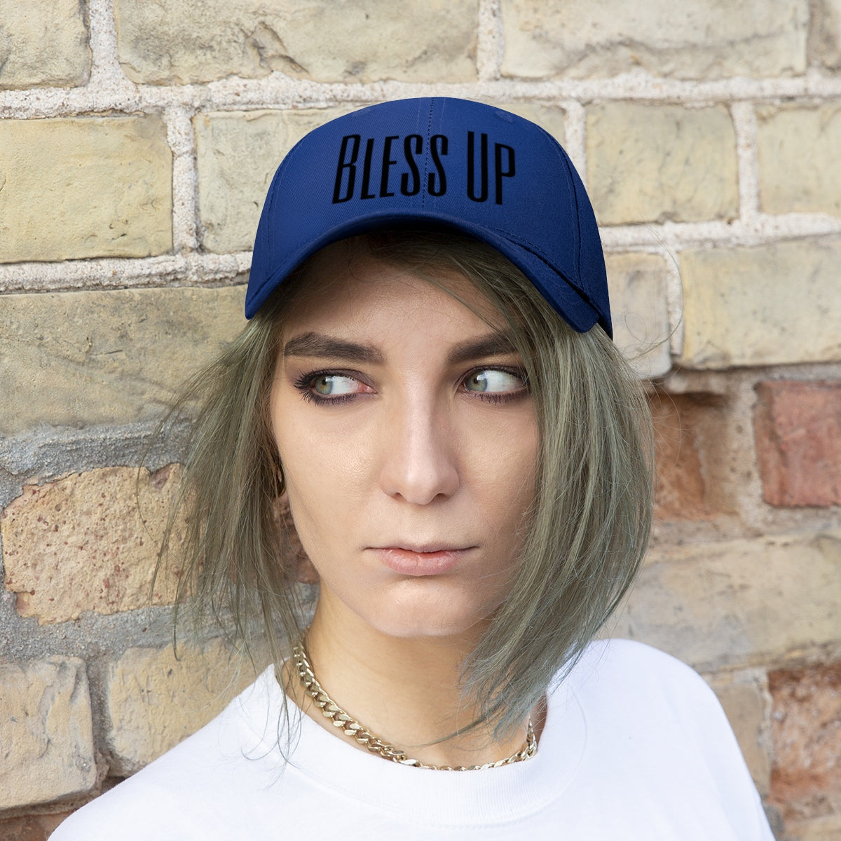 Black Letters "Bless Up" Dad Hat ๐ฝ๐๐พ - VezzyWorld
