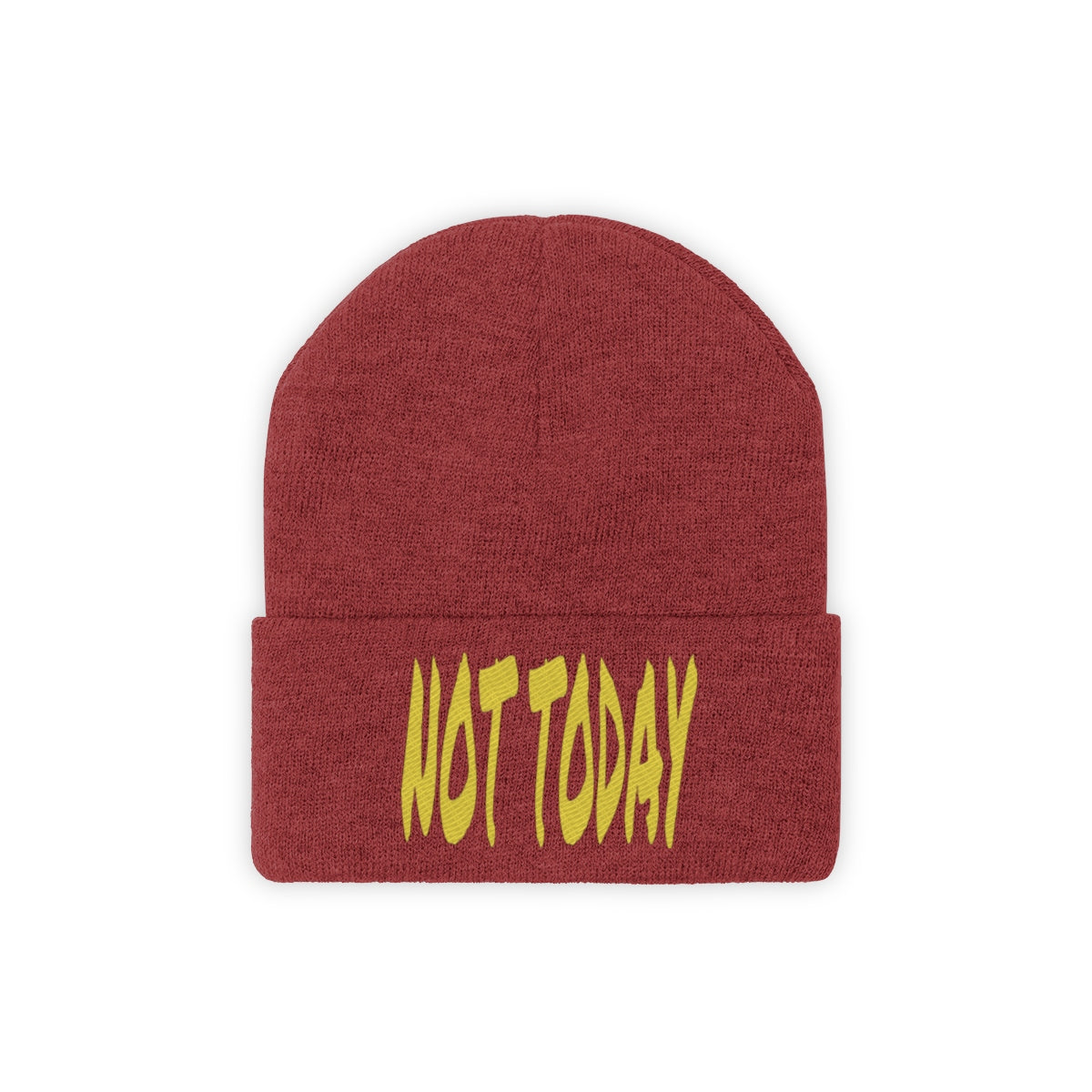 "Not Today" Yellow Letters Knit Beanie #VezzyWorld π½ππΎ - VezzyWorld