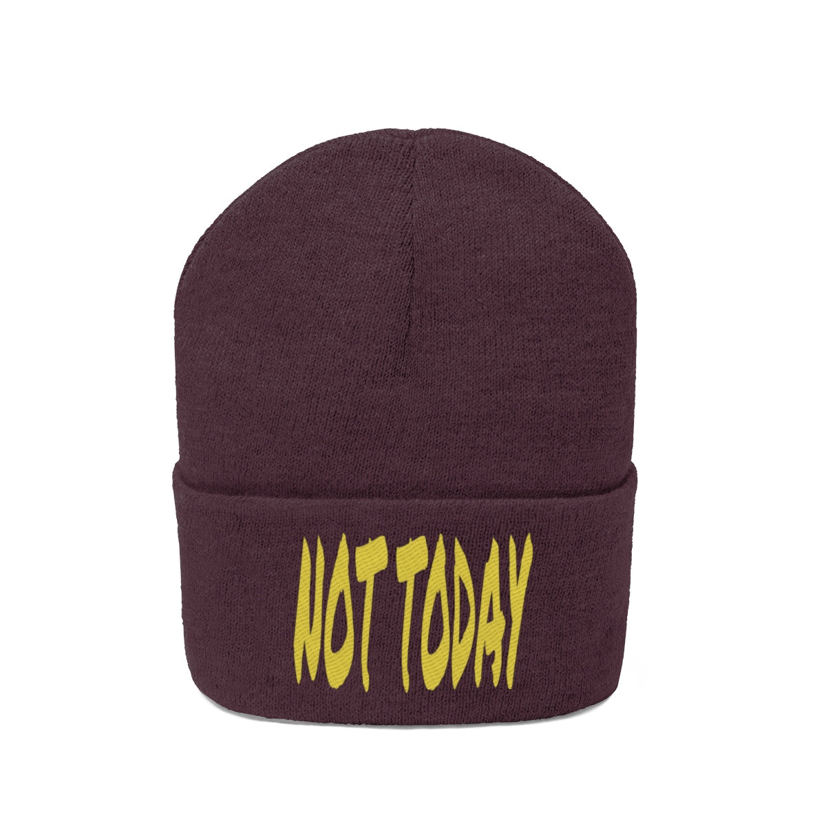 "Not Today" Yellow Letters Knit Beanie #VezzyWorld π½ππΎ - VezzyWorld