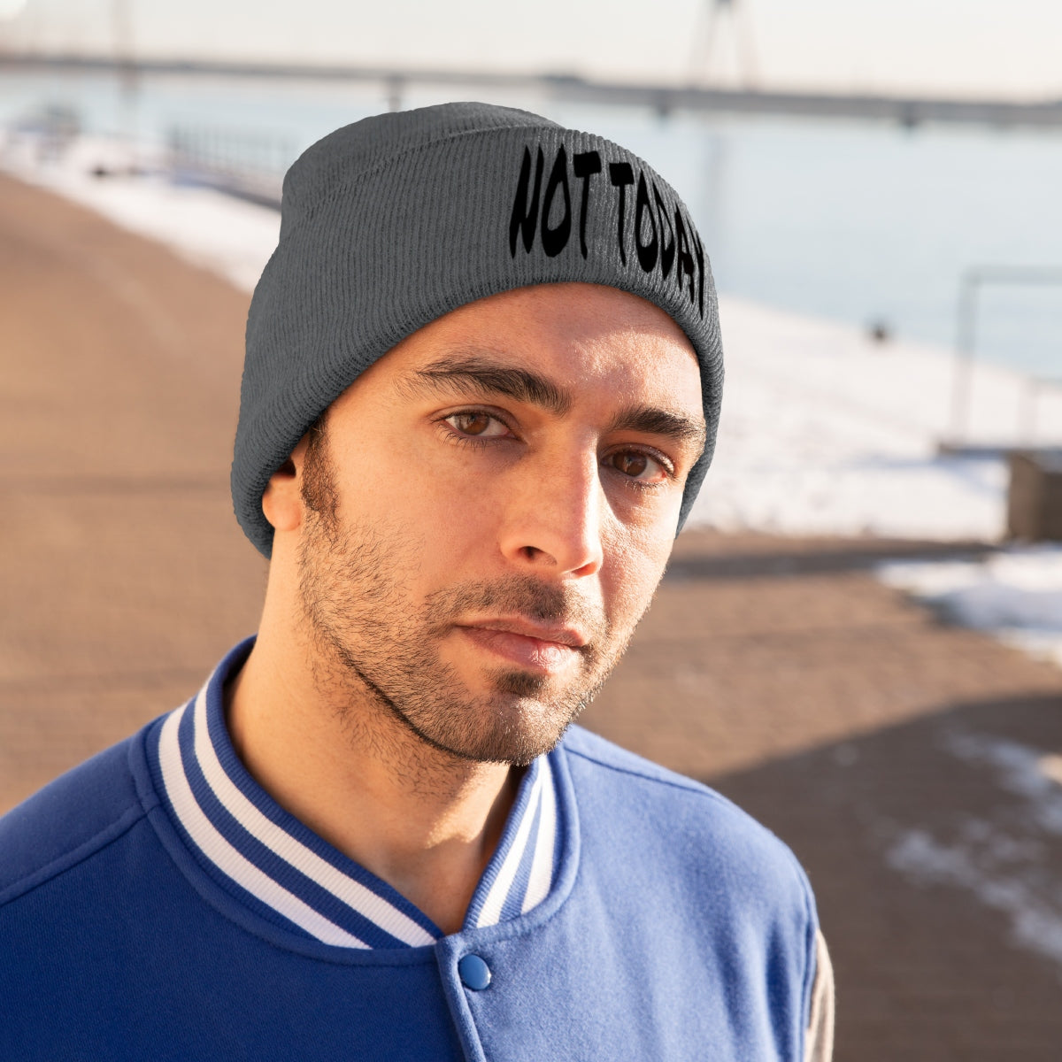 "Not Today" Black Letters Knit Beanie #VezzyWorld π½ππΎ - VezzyWorld