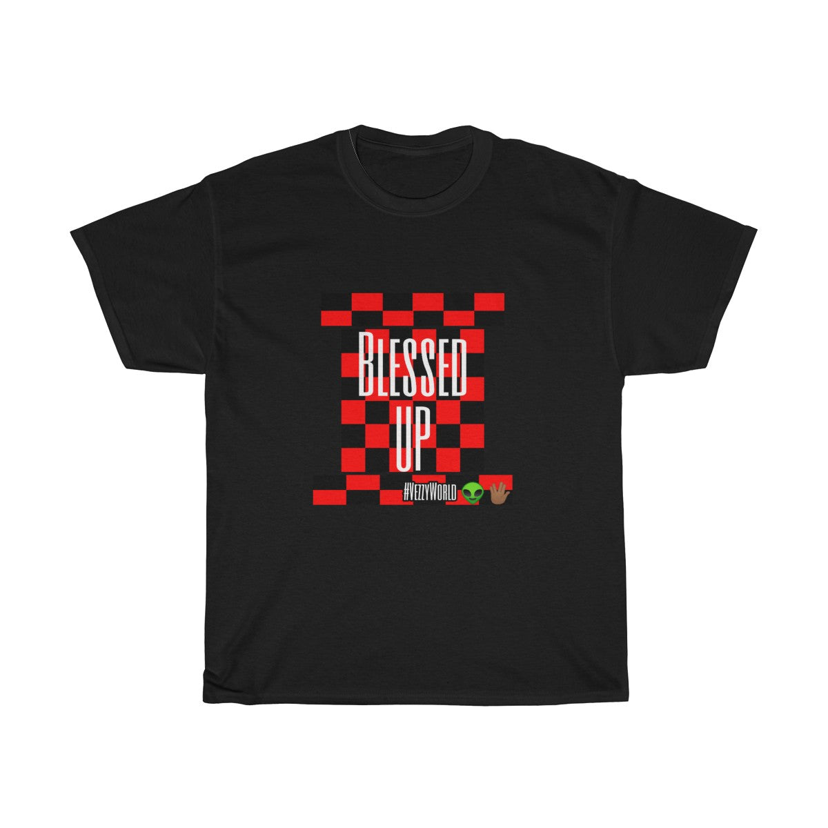 Red Checkered " Blessed Up" Tee π½ππΎ - VezzyWorld