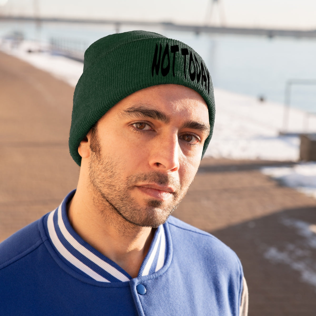 "Not Today" Black Letters Knit Beanie #VezzyWorld π½ππΎ - VezzyWorld