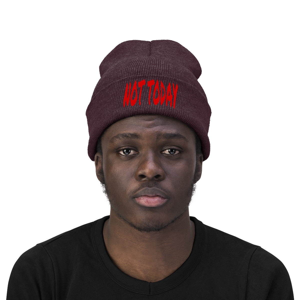 "Not Today" Red Letters Knit Beanie #VezzyWorld π½ππΎ - VezzyWorld