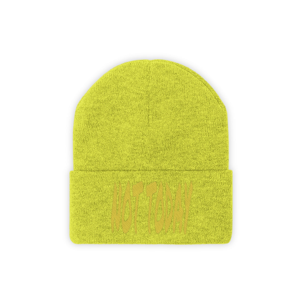 "Not Today" Yellow Letters Knit Beanie #VezzyWorld π½ππΎ - VezzyWorld