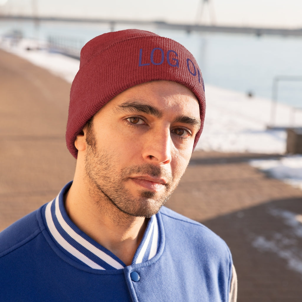 "Log On" Purple Letters Knit Beanie #VezzyWorld π½ππΎ - VezzyWorld