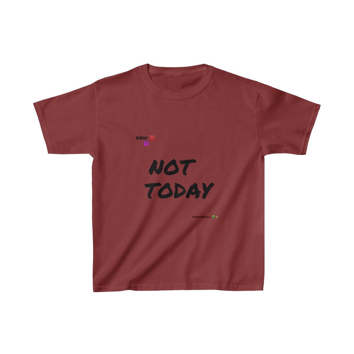 Black Marker Letters "Not Today" Kids Heavy Cotton™ Tee - VezzyWorld