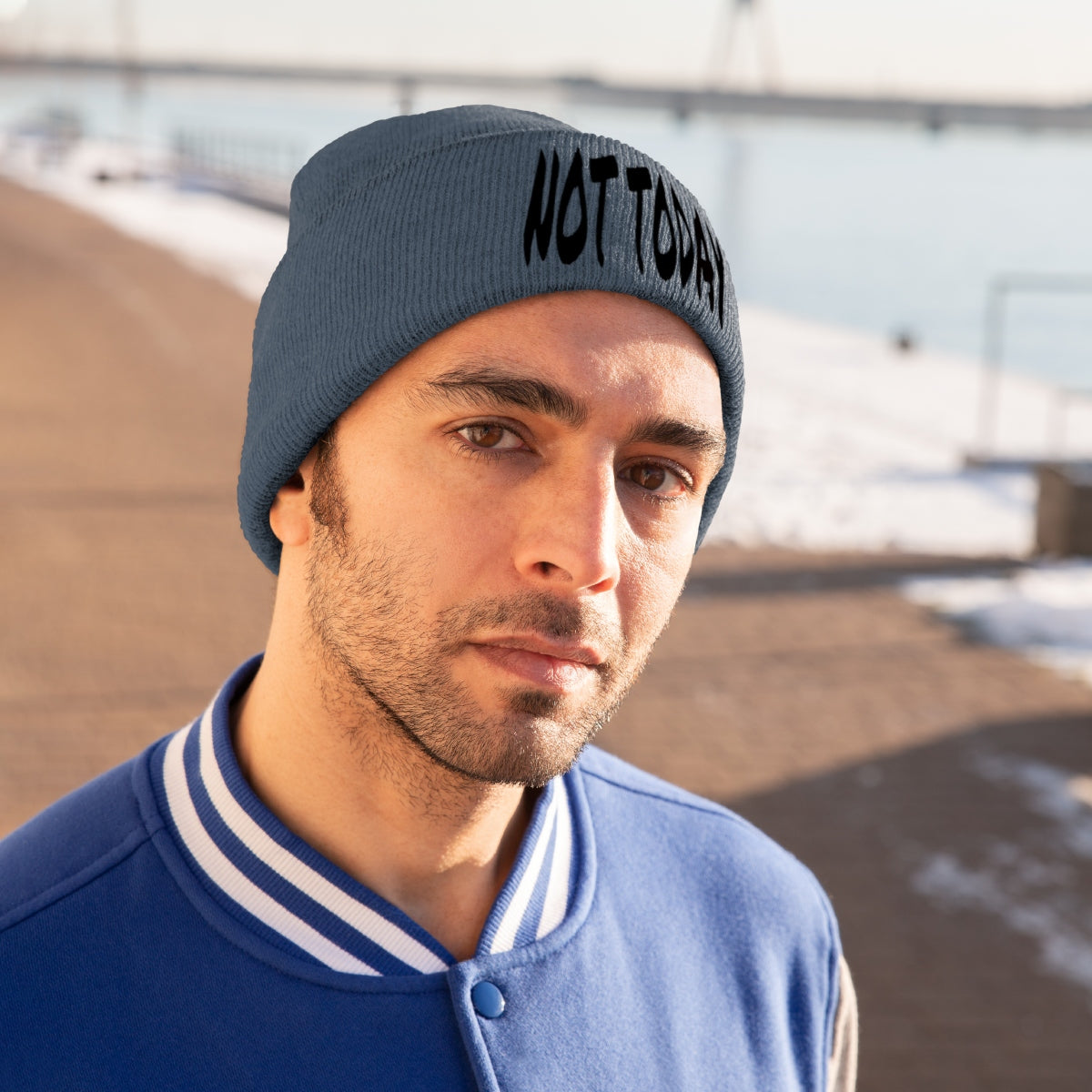 "Not Today" Black Letters Knit Beanie #VezzyWorld π½ππΎ - VezzyWorld