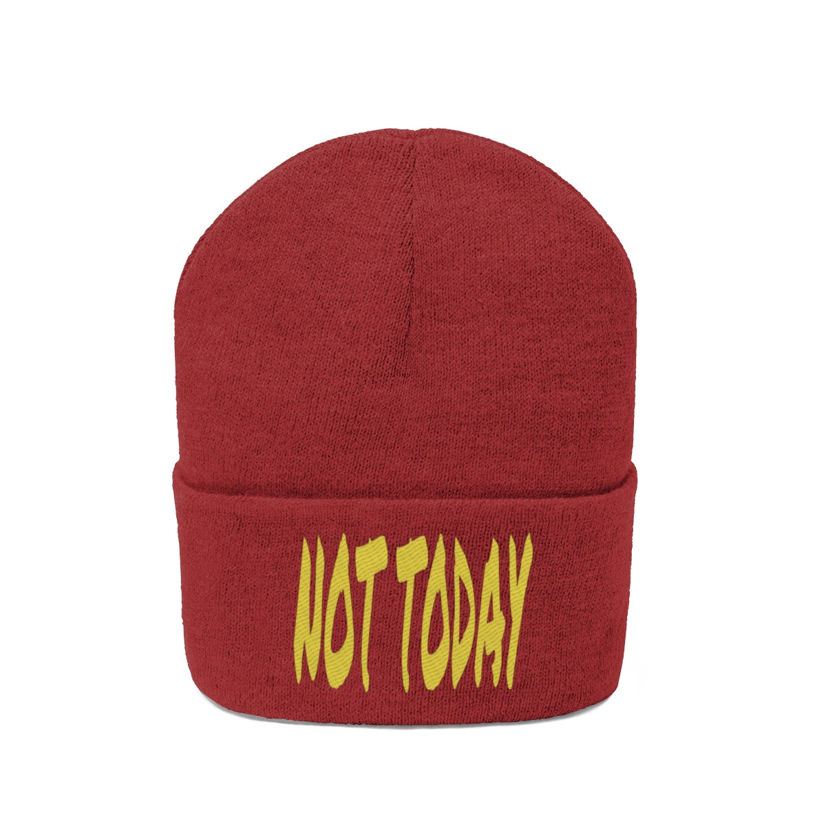 "Not Today" Yellow Letters Knit Beanie #VezzyWorld π½ππΎ - VezzyWorld