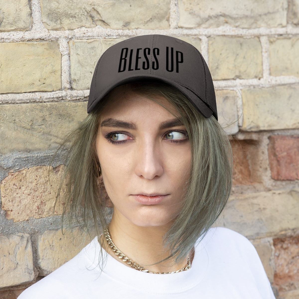 Black Letters "Bless Up" Dad Hat ๐ฝ๐๐พ - VezzyWorld