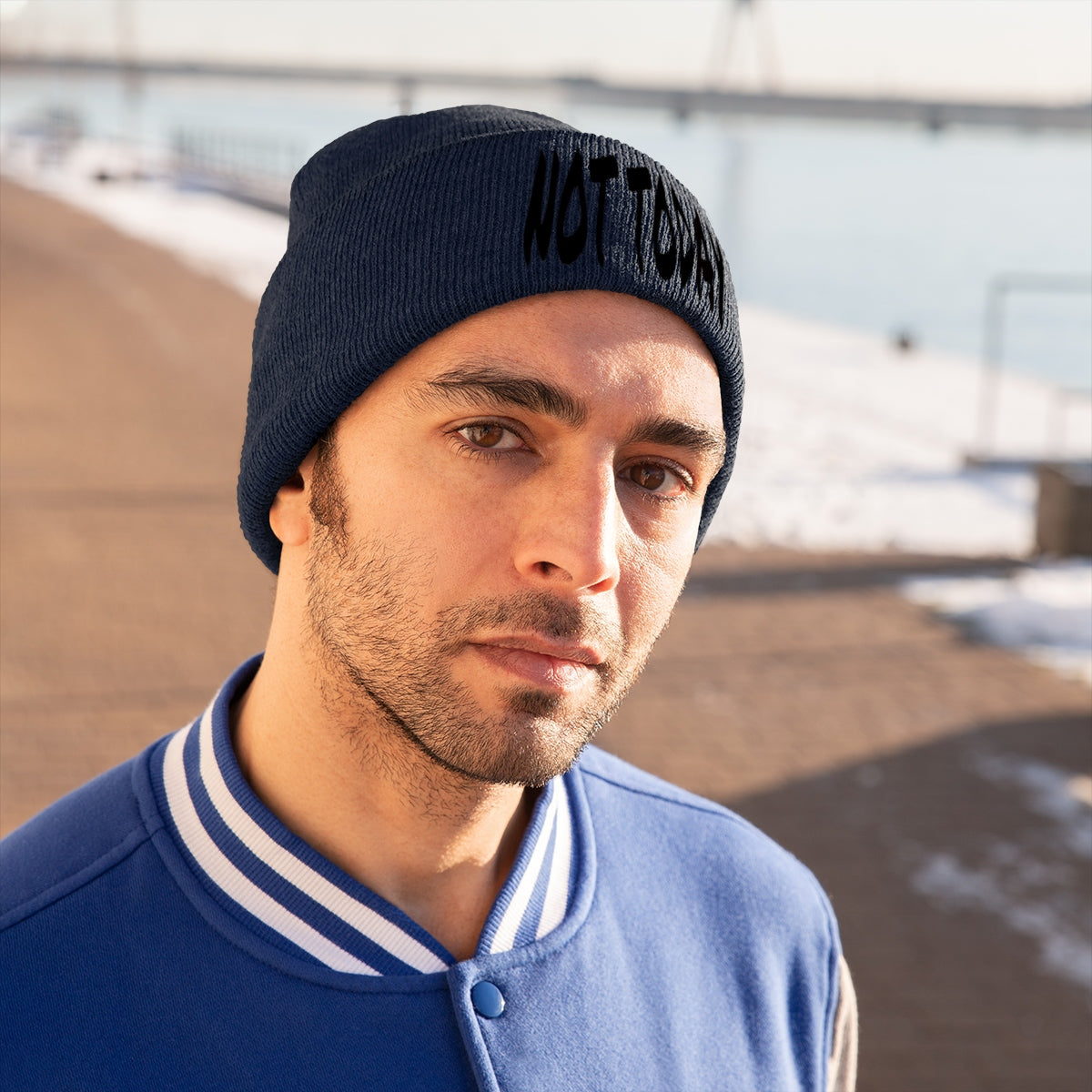 "Not Today" Black Letters Knit Beanie #VezzyWorld π½ππΎ - VezzyWorld