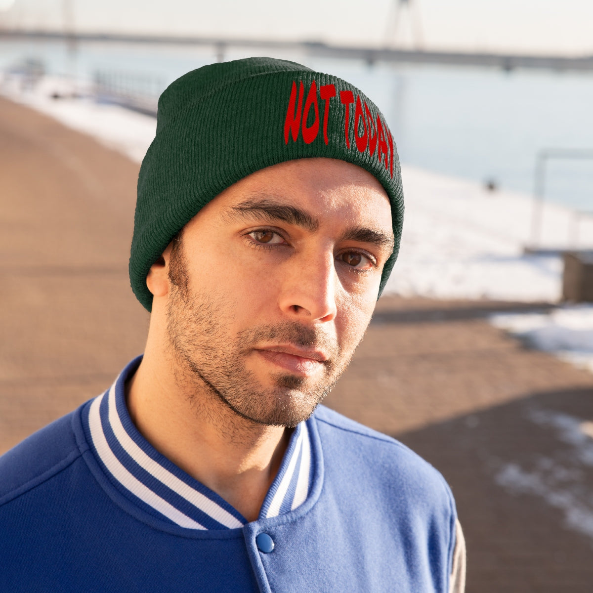 "Not Today" Red Letters Knit Beanie #VezzyWorld π½ππΎ - VezzyWorld