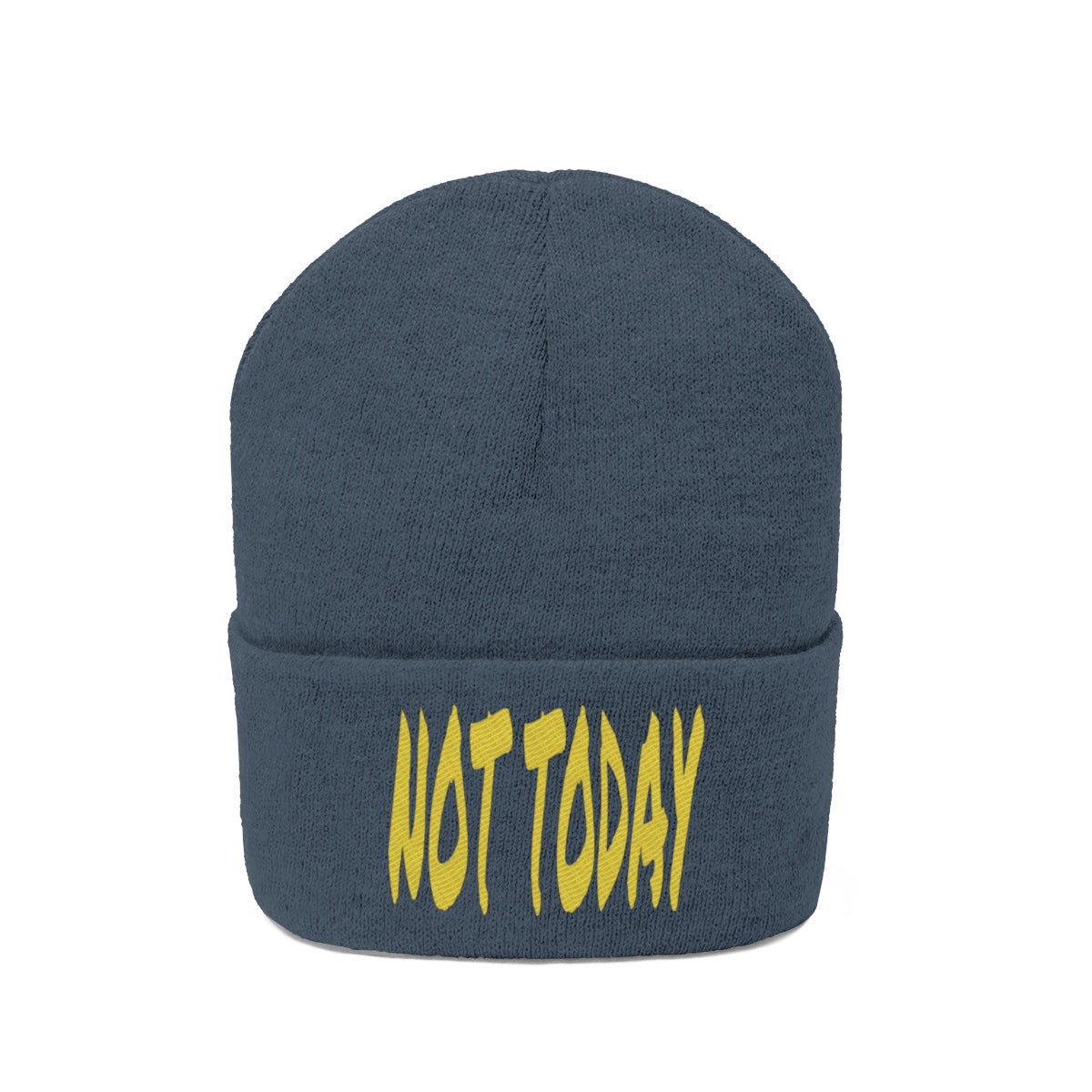"Not Today" Yellow Letters Knit Beanie #VezzyWorld π½ππΎ - VezzyWorld