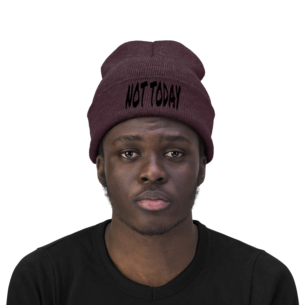 "Not Today" Black Letters Knit Beanie #VezzyWorld π½ππΎ - VezzyWorld