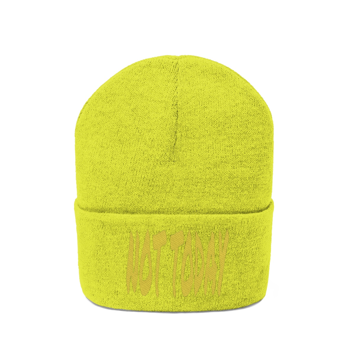 "Not Today" Yellow Letters Knit Beanie #VezzyWorld π½ππΎ - VezzyWorld