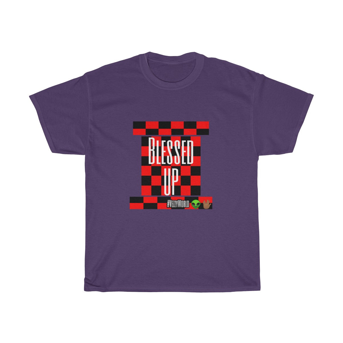 Red Checkered " Blessed Up" Tee π½ππΎ - VezzyWorld
