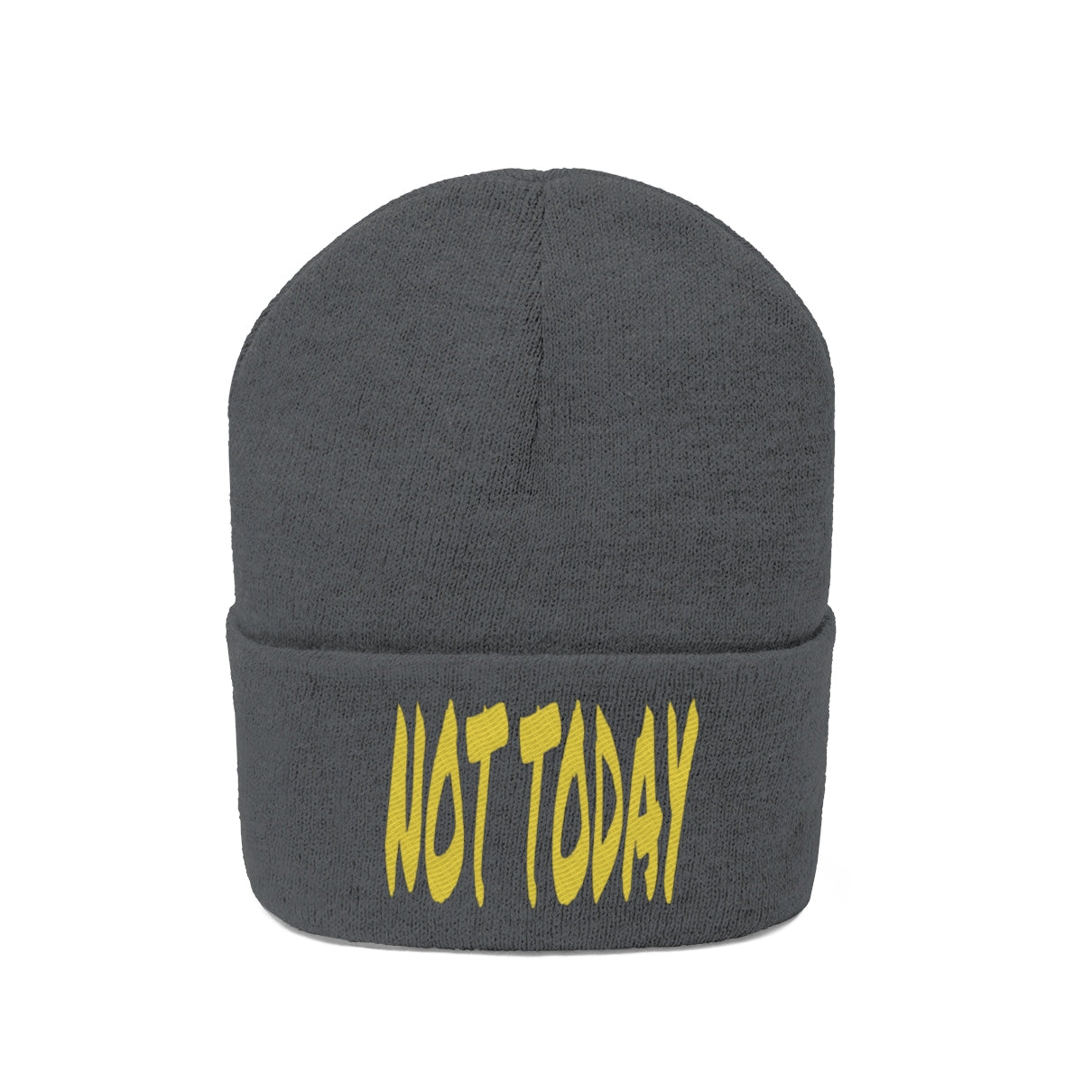 "Not Today" Yellow Letters Knit Beanie #VezzyWorld π½ππΎ - VezzyWorld