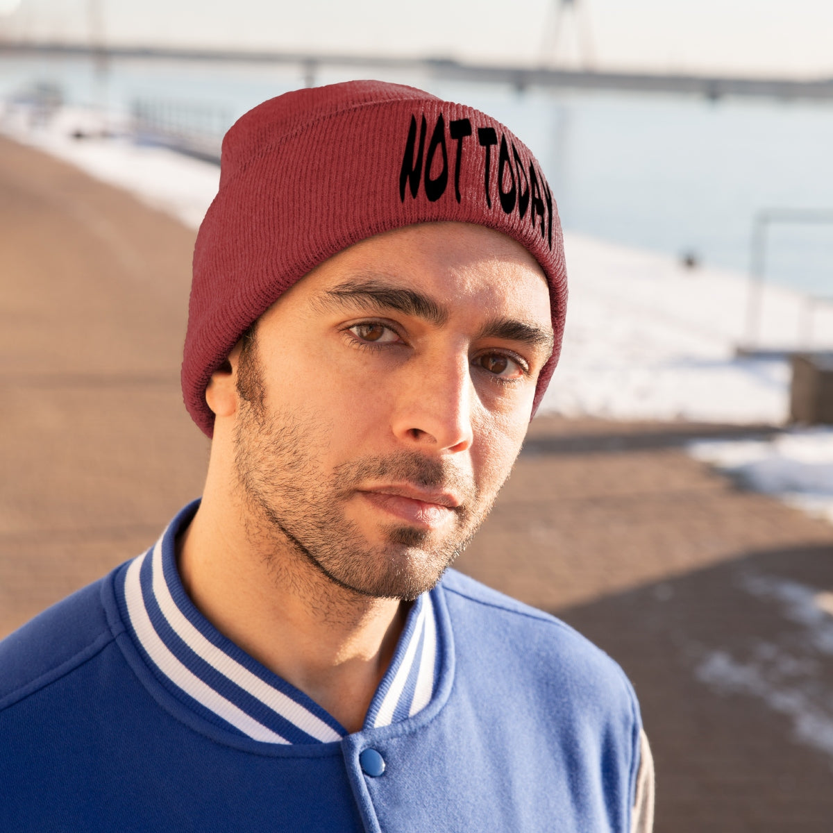 "Not Today" Black Letters Knit Beanie #VezzyWorld π½ππΎ - VezzyWorld