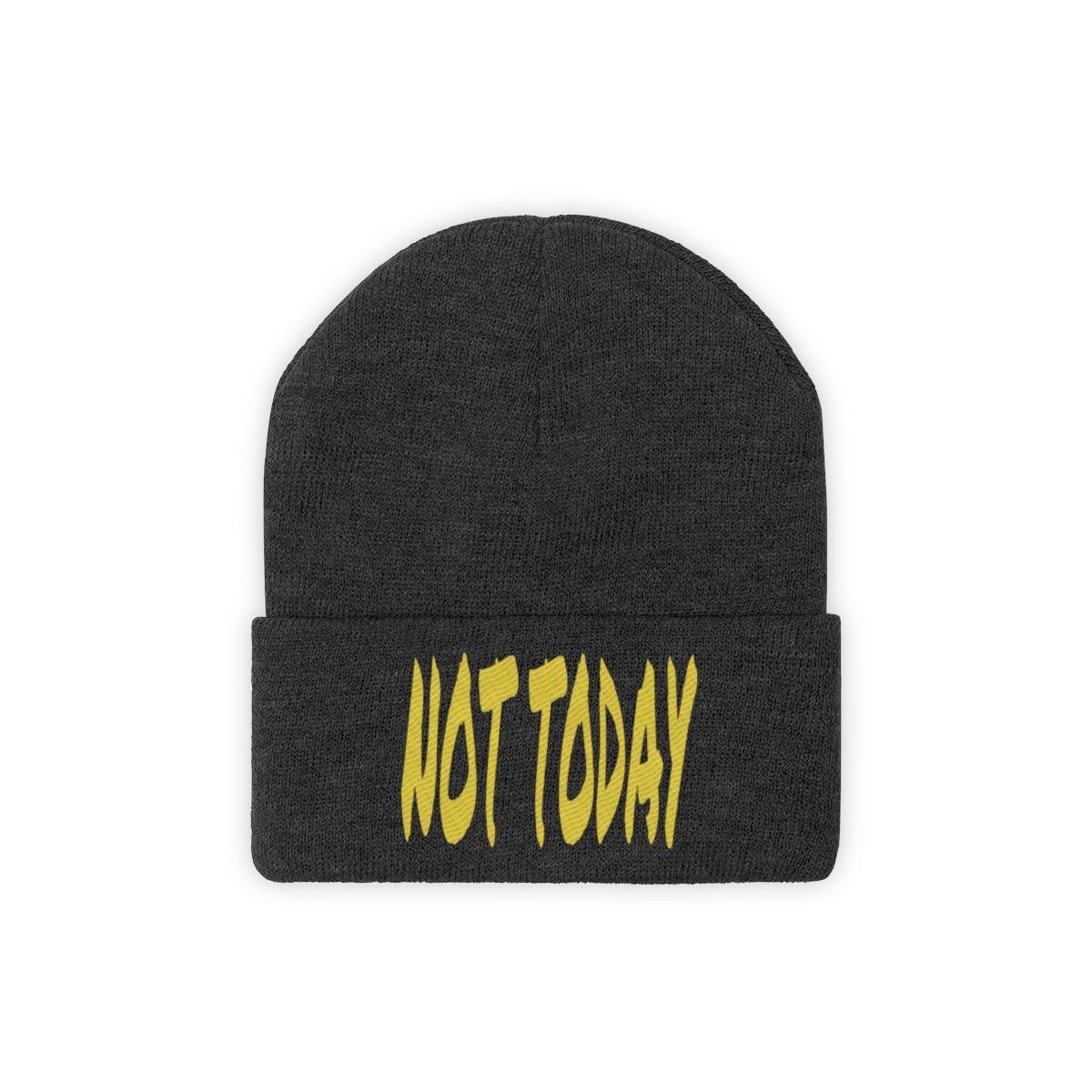 "Not Today" Yellow Letters Knit Beanie #VezzyWorld π½ππΎ - VezzyWorld