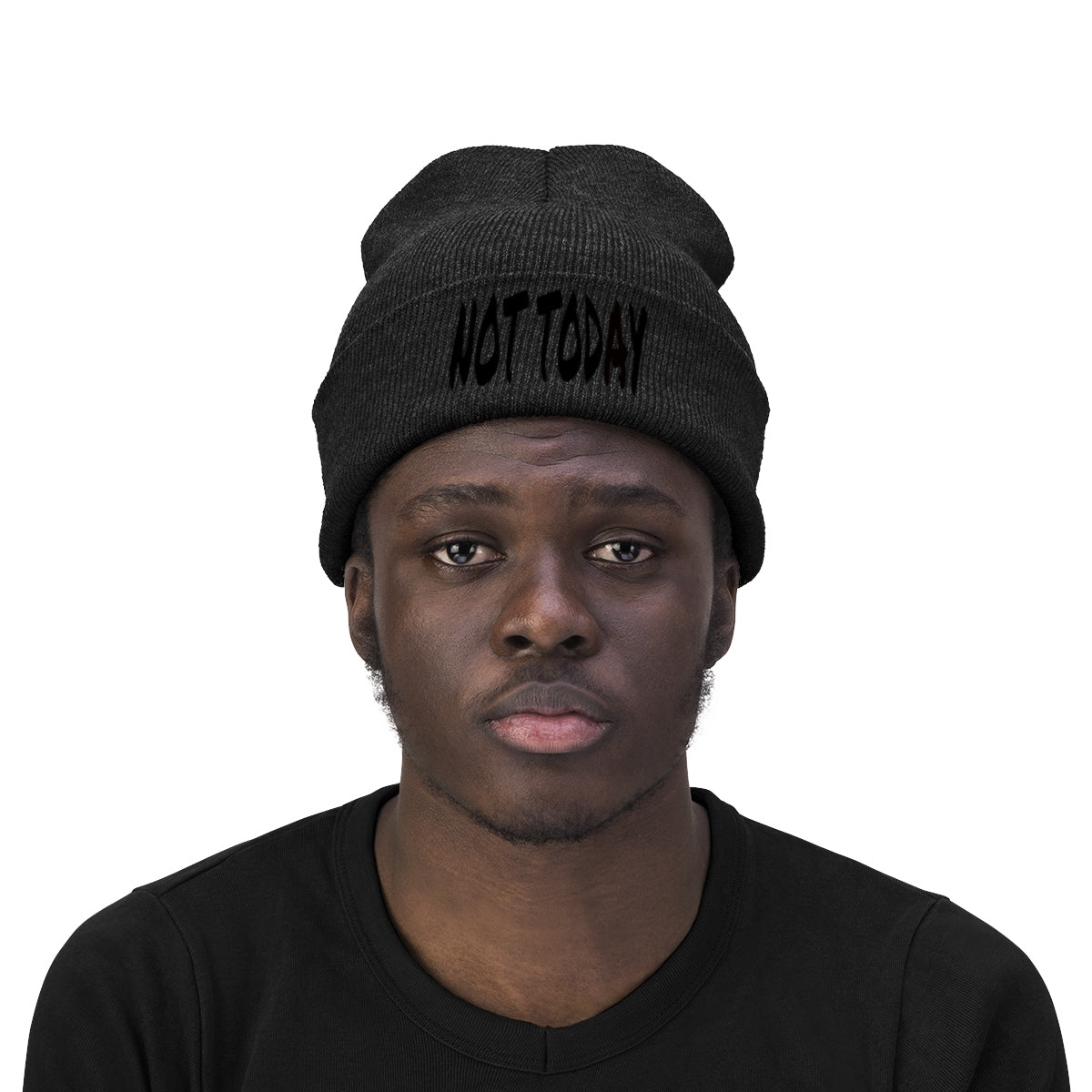 "Not Today" Black Letters Knit Beanie #VezzyWorld π½ππΎ - VezzyWorld