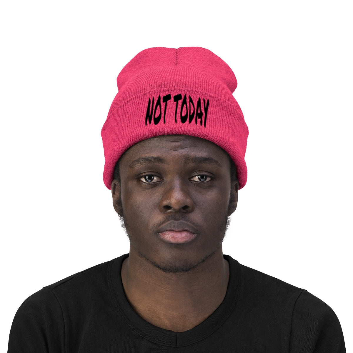 "Not Today" Black Letters Knit Beanie #VezzyWorld π½ππΎ - VezzyWorld