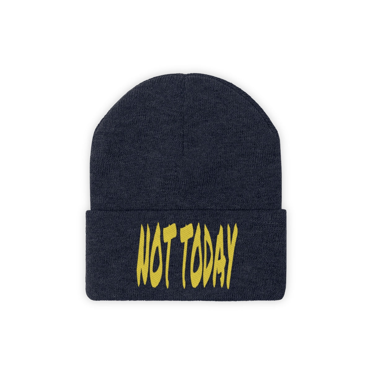 "Not Today" Yellow Letters Knit Beanie #VezzyWorld π½ππΎ - VezzyWorld