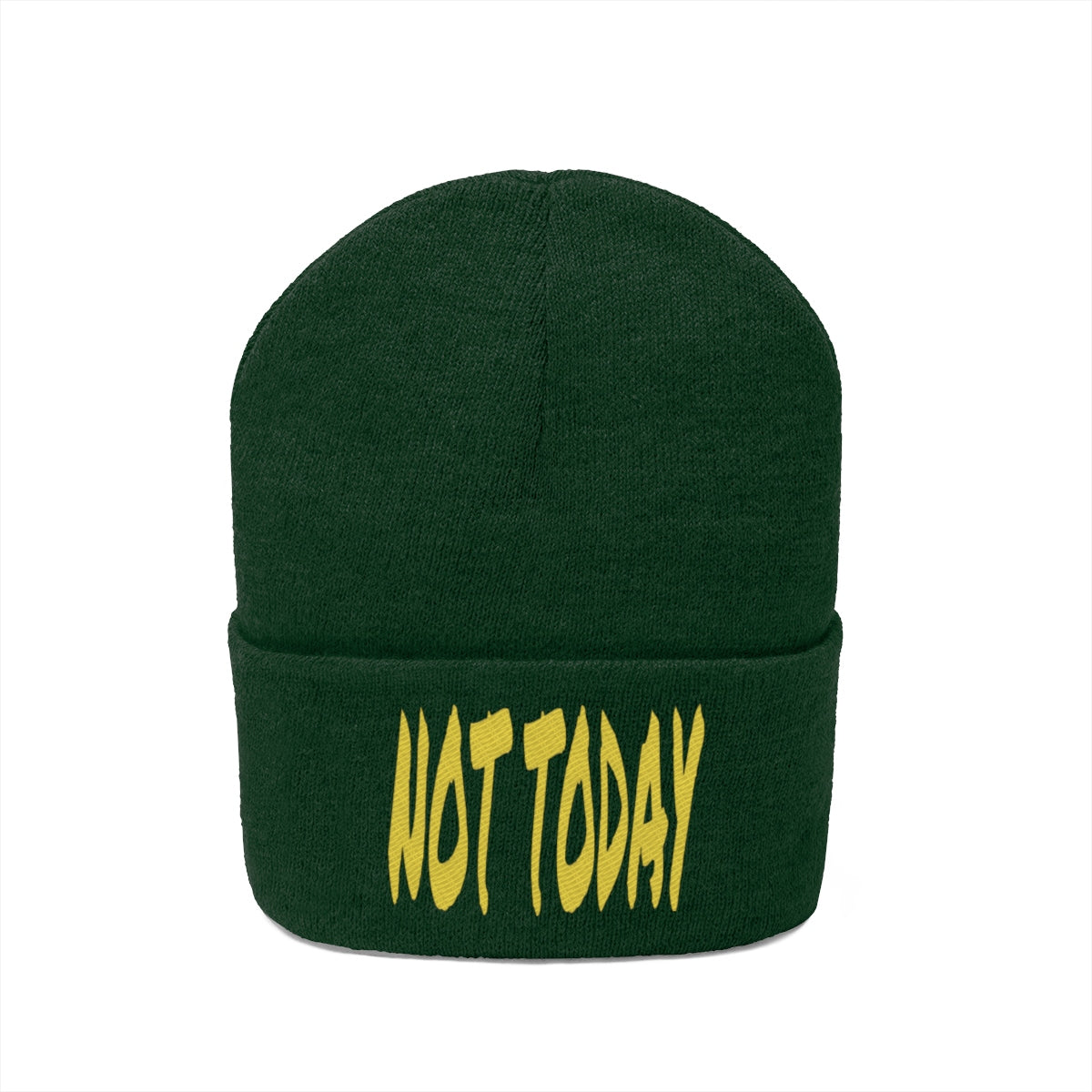 "Not Today" Yellow Letters Knit Beanie #VezzyWorld π½ππΎ - VezzyWorld