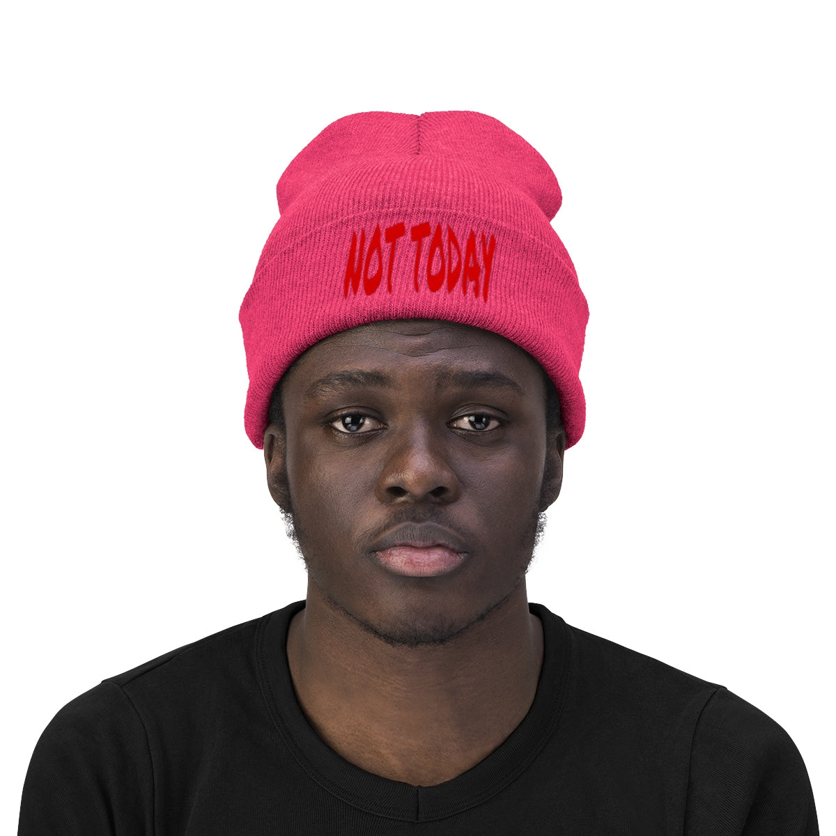 "Not Today" Red Letters Knit Beanie #VezzyWorld π½ππΎ - VezzyWorld