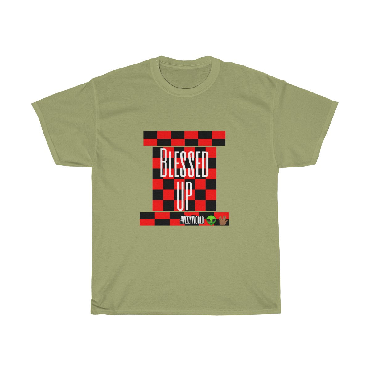 Red Checkered " Blessed Up" Tee π½ππΎ - VezzyWorld