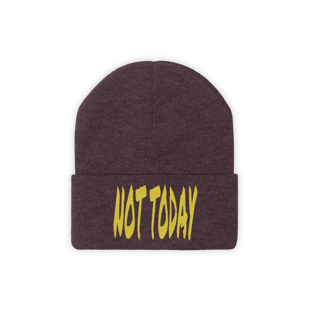 "Not Today" Yellow Letters Knit Beanie #VezzyWorld π½ππΎ - VezzyWorld