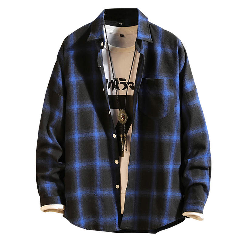 Checkered Men Flannel Plaid Shirt Men #VezzyWorld π½ππΎ - VezzyWorld