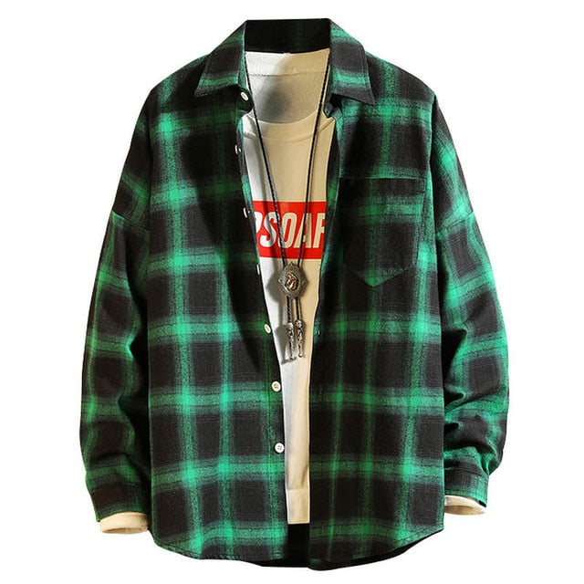 Checkered Men Flannel Plaid Shirt Men #VezzyWorld π½ππΎ - VezzyWorld
