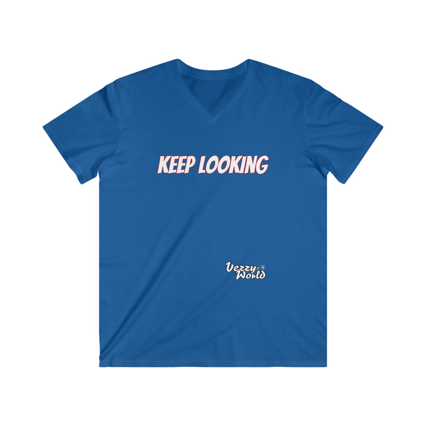 Keep Looking Men's Fitted V-Neck Short Sleeve Tee - VezzyWorld