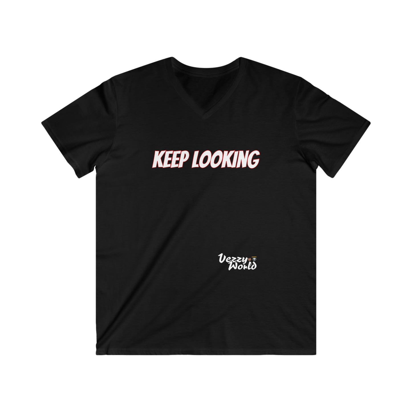 Keep Looking Men's Fitted V-Neck Short Sleeve Tee - VezzyWorld