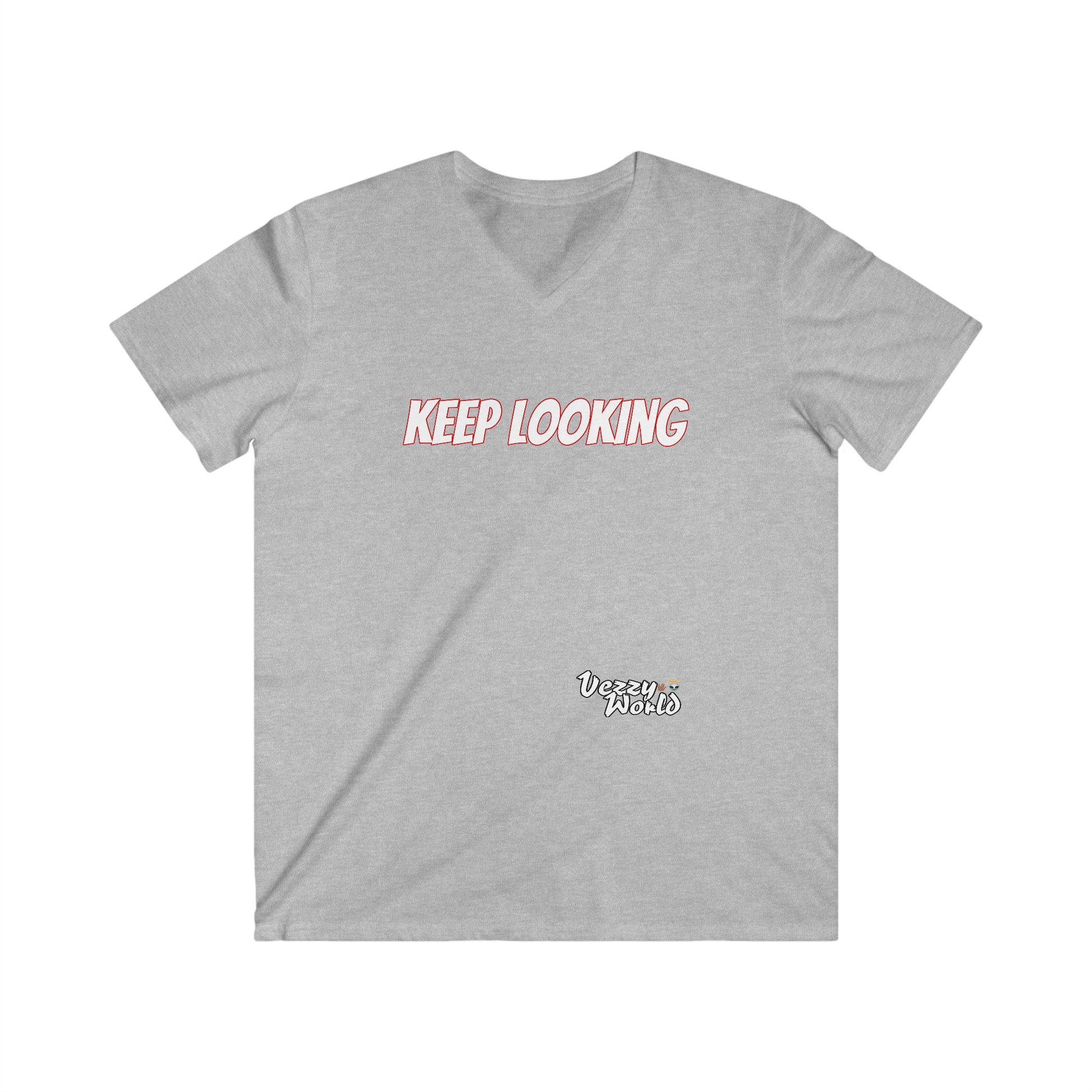 Keep Looking Men's Fitted V-Neck Short Sleeve Tee - VezzyWorld