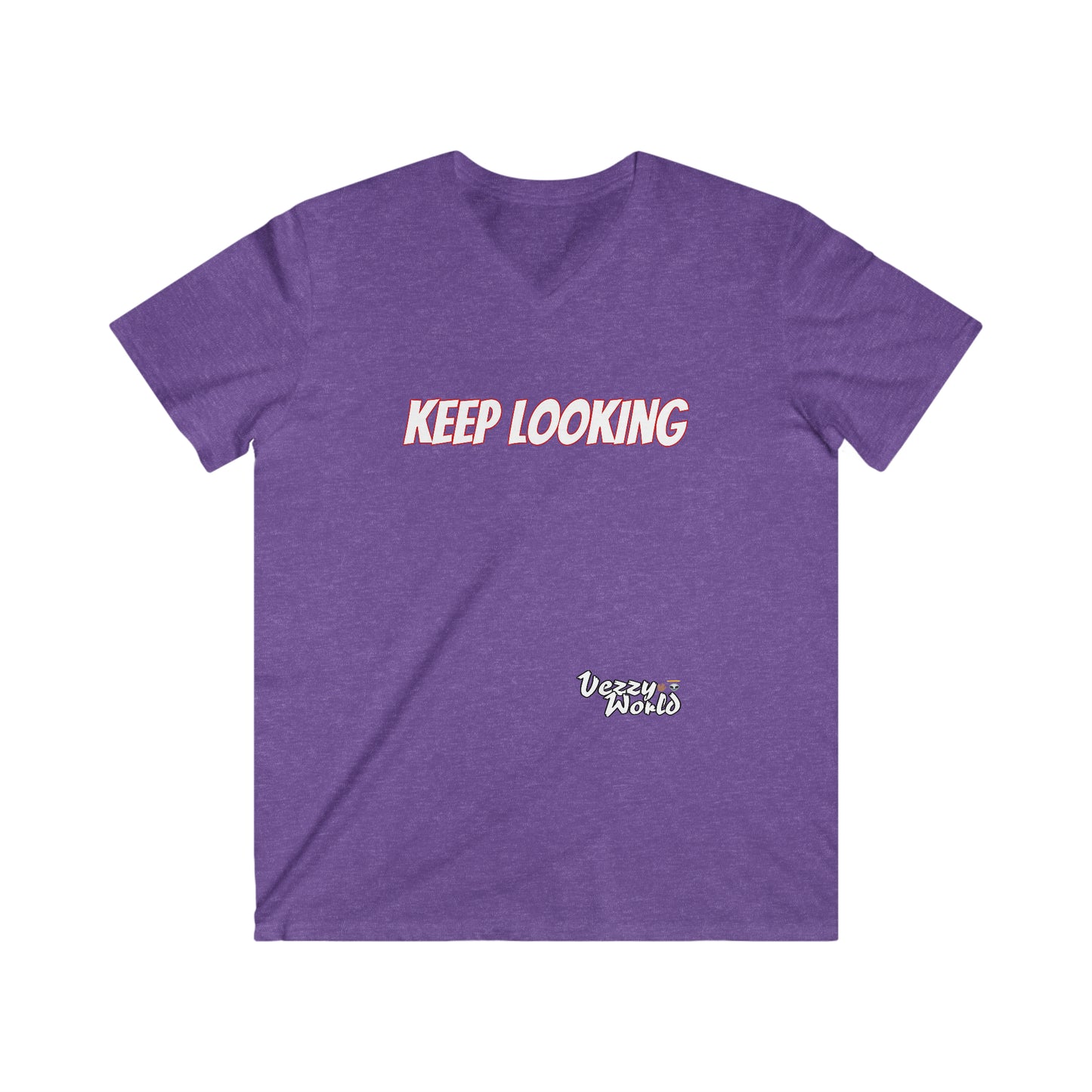 Keep Looking Men's Fitted V-Neck Short Sleeve Tee - VezzyWorld