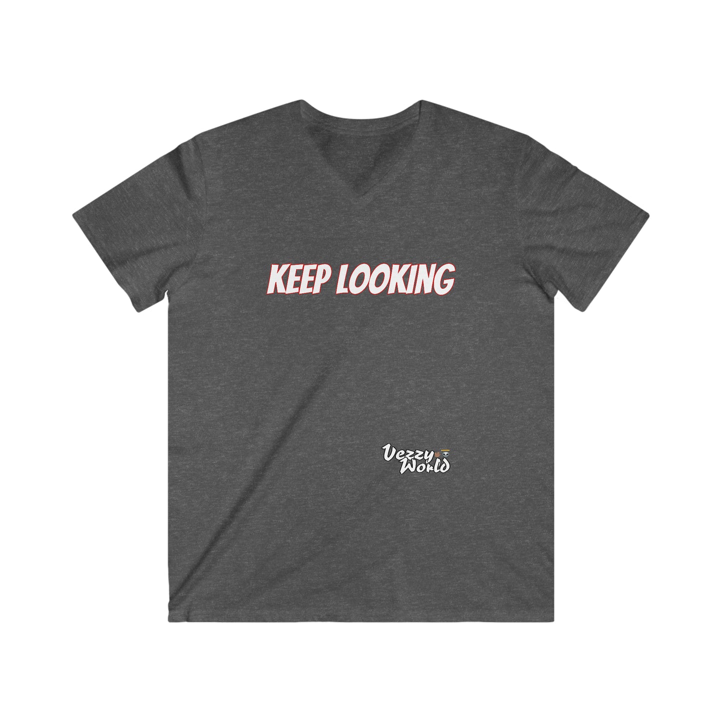 Keep Looking Men's Fitted V-Neck Short Sleeve Tee - VezzyWorld