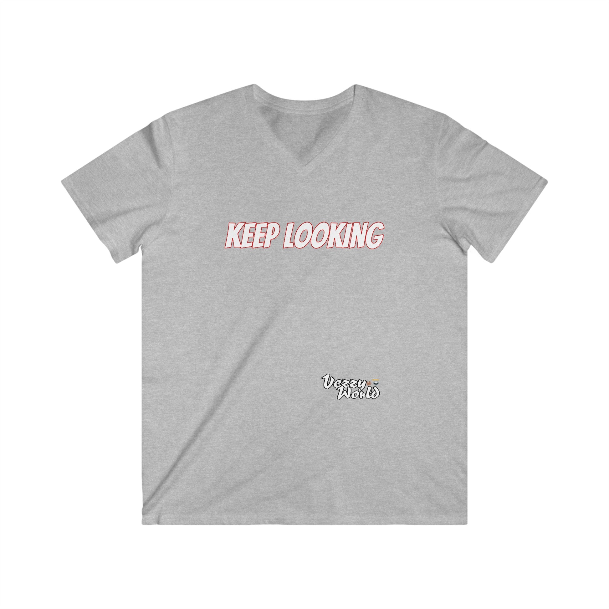 Keep Looking Men's Fitted V-Neck Short - VezzyWorld