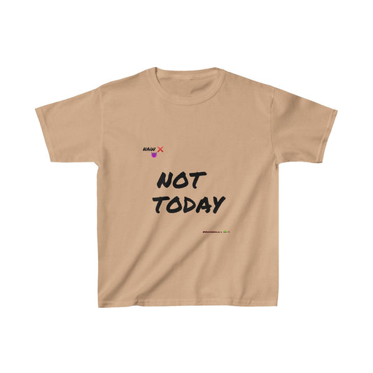 Black Marker Letters "Not Today" Kids Heavy Cotton™ Tee - VezzyWorld