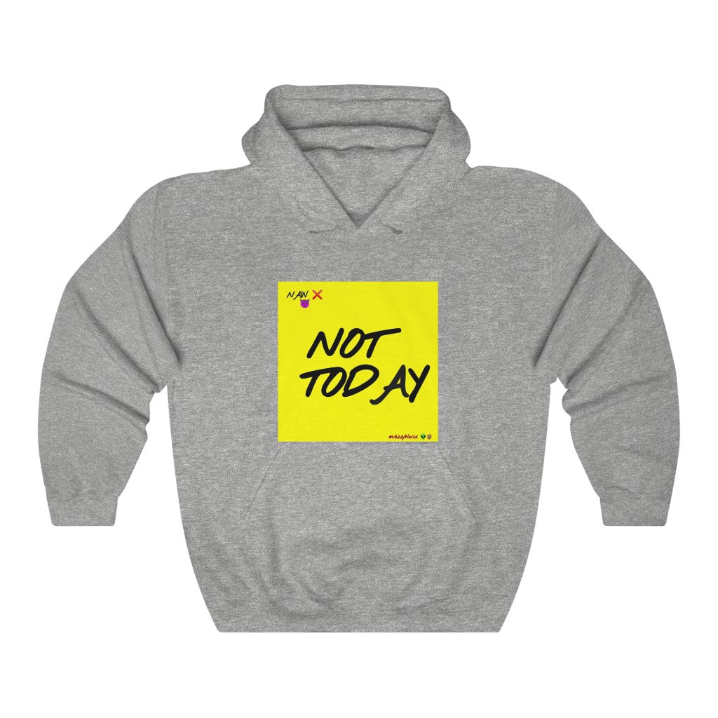 Yellow Background w/ Black Finesse Letters "Not Today" ™ Hoodie #VezzyWorld 👽🖖🏾 - VezzyWorld