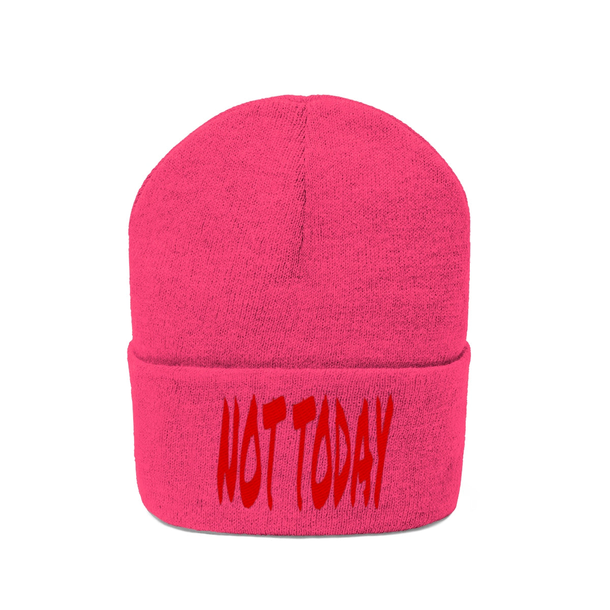 "Not Today" Red Letters Knit Beanie #VezzyWorld 👽🖖🏾 - VezzyWorld