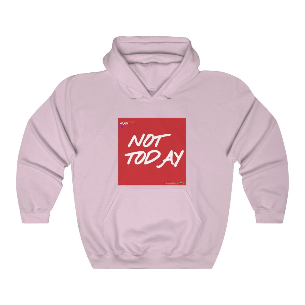 Red Background w/White Finesse Letters "Not Today" ™ Hoodie #VezzyWorld 👽🖖🏾 - VezzyWorld