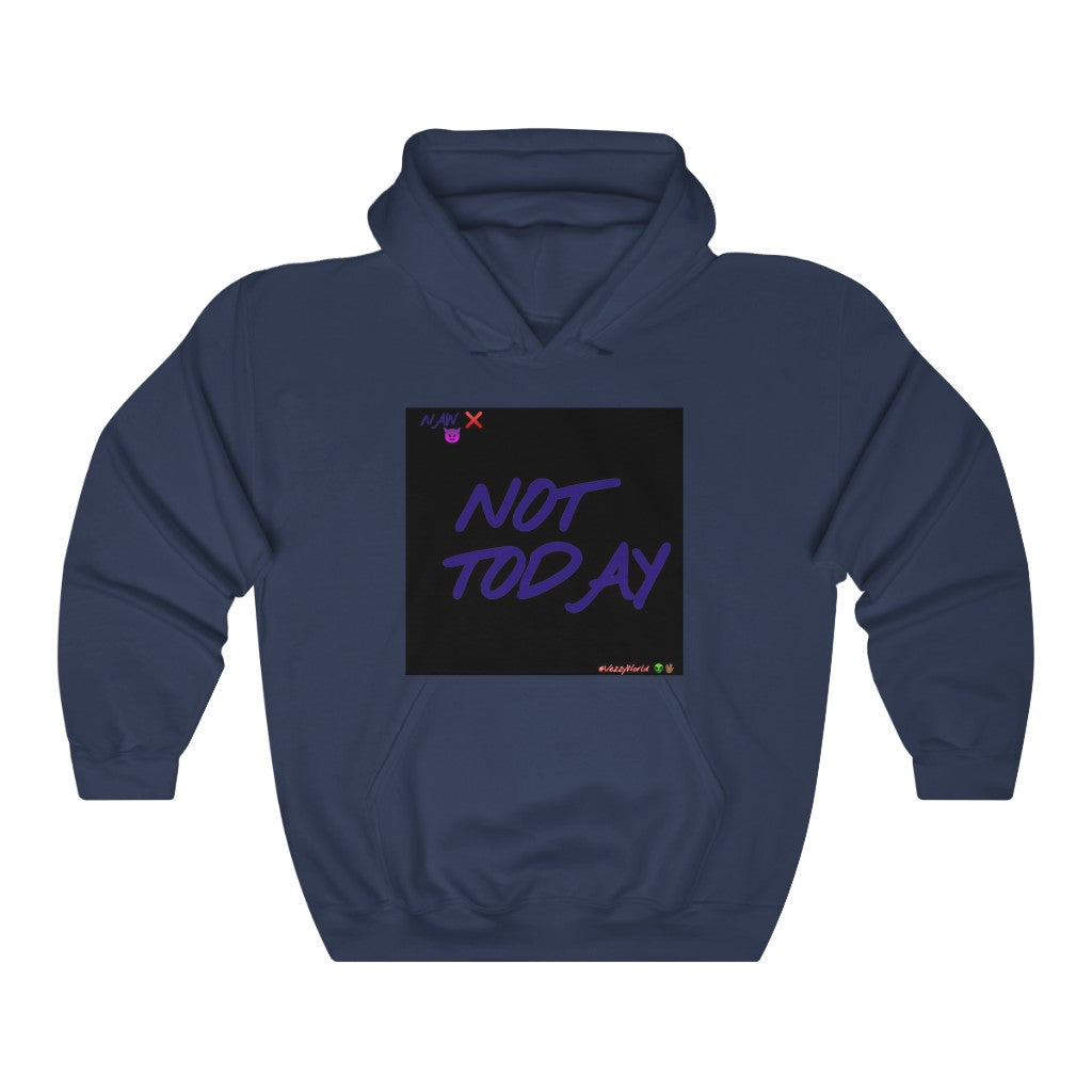 Black Background w/ Purple Finesse Letters "Not Today" ™ Hoodie #VezzyWorld 👽🖖🏾 - VezzyWorld