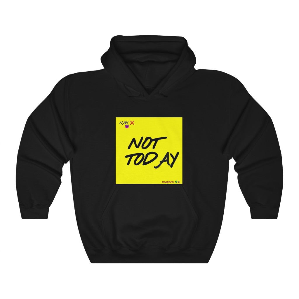 Yellow Background w/ Black Finesse Letters "Not Today" ™ Hoodie #VezzyWorld 👽🖖🏾 - VezzyWorld