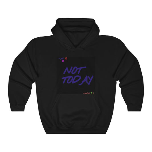 Black Background w/ Purple Finesse Letters "Not Today" ™ Hoodie #VezzyWorld 👽🖖🏾 - VezzyWorld