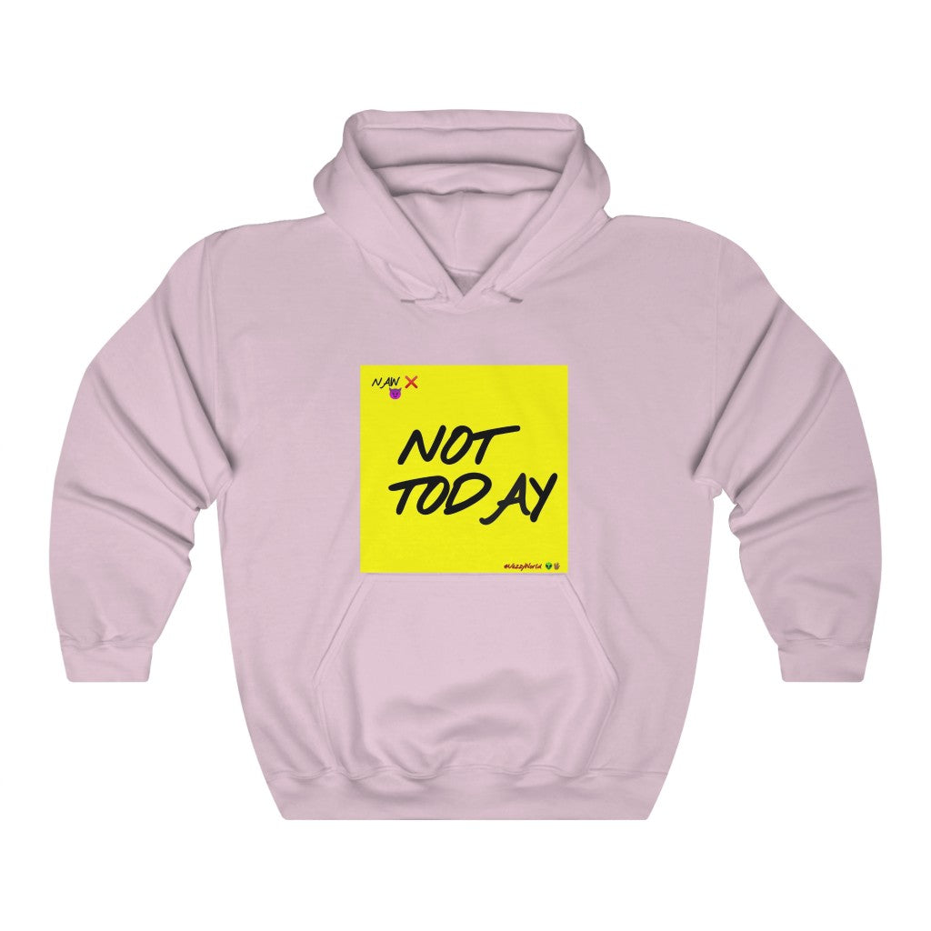 Yellow Background w/ Black Finesse Letters "Not Today" ™ Hoodie #VezzyWorld 👽🖖🏾 - VezzyWorld