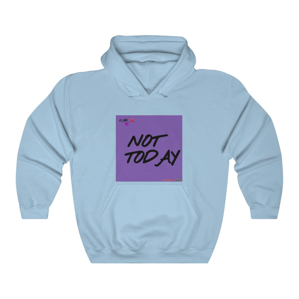 Purple Background w/ Black Finesse Letters "Not Today" ™ Hoodie #VezzyWorld 👽🖖🏾 - VezzyWorld