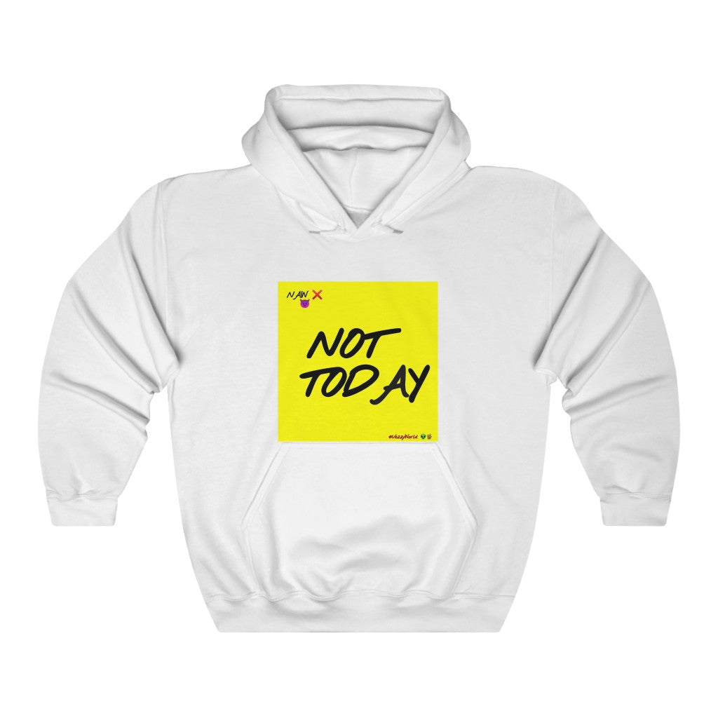 Yellow Background w/ Black Finesse Letters "Not Today" ™ Hoodie #VezzyWorld 👽🖖🏾 - VezzyWorld