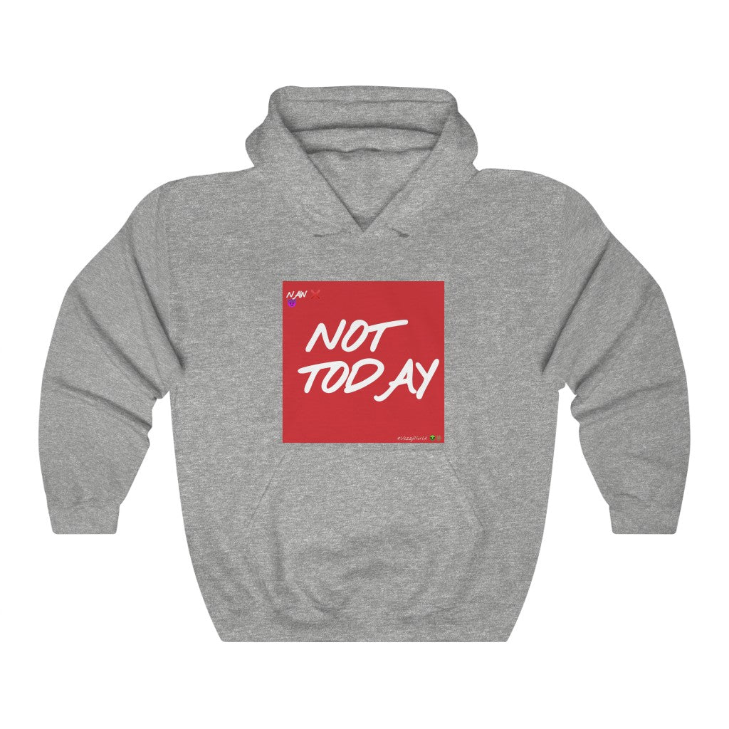 Red Background w/White Finesse Letters "Not Today" ™ Hoodie #VezzyWorld 👽🖖🏾 - VezzyWorld