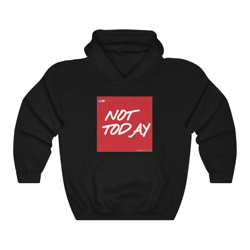 Red Background w/White Finesse Letters "Not Today" ™ Hoodie #VezzyWorld 👽🖖🏾 - VezzyWorld