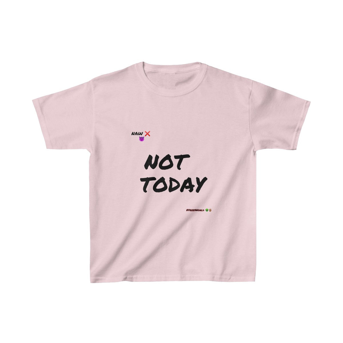 Black Marker Letters "Not Today" Kids Heavy Cotton™ Tee - VezzyWorld